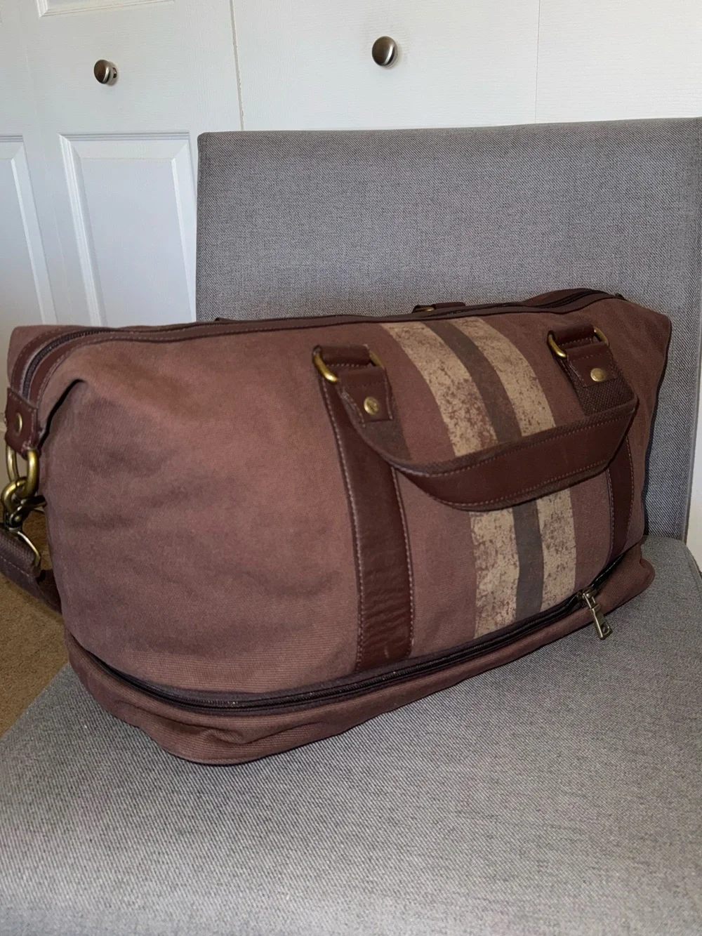 Banana Republic Canvas Weekender Duffel Bag - Brown
